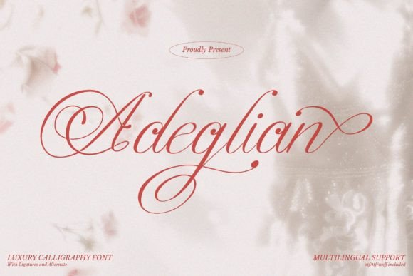 Adeglian: Elevate Your Designs with Elegant Script Typography