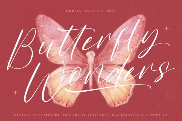 Butterfly Wonders: Elevating Design with Elegant Script